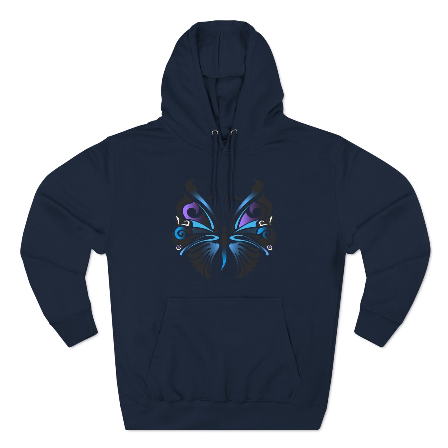 Butterfly Three-Panel Fleece Hoodie