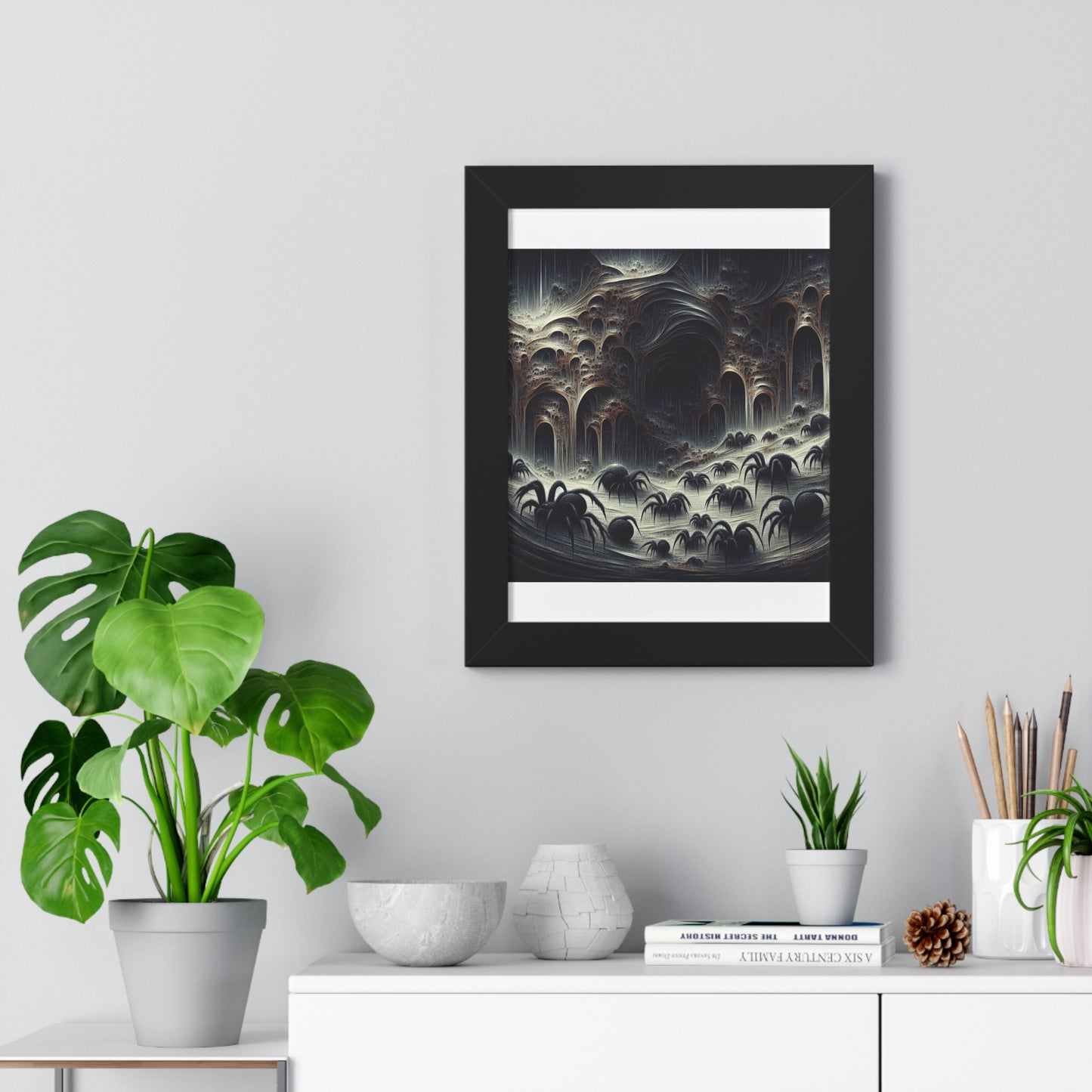 cavern of spiders Framed Vertical Poster