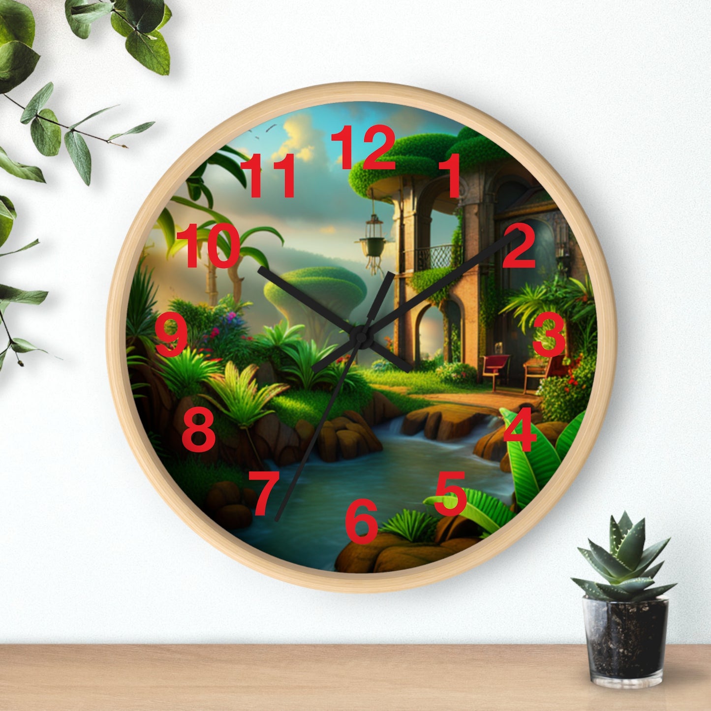 Lush Jungle Wall Clock