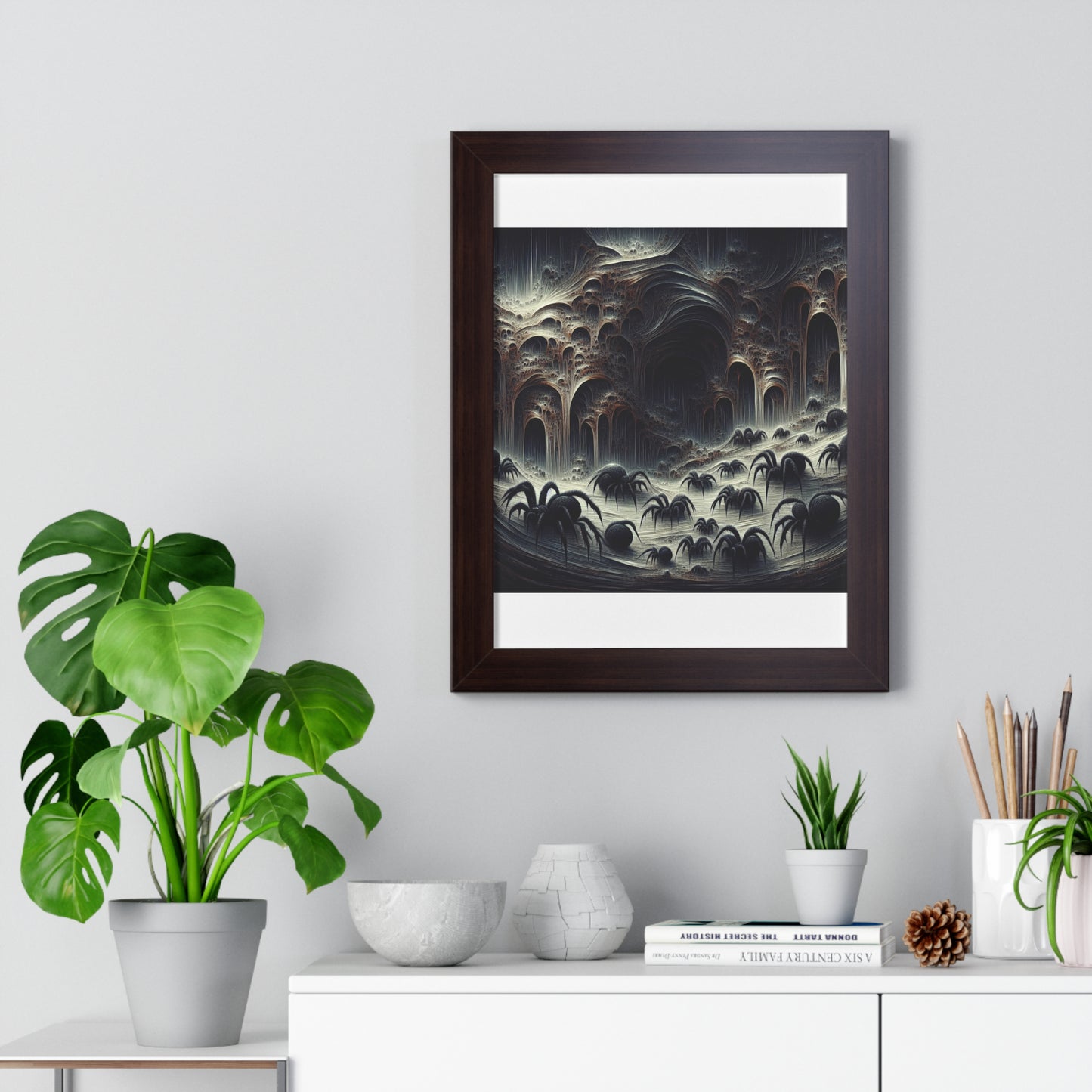 cavern of spiders Framed Vertical Poster