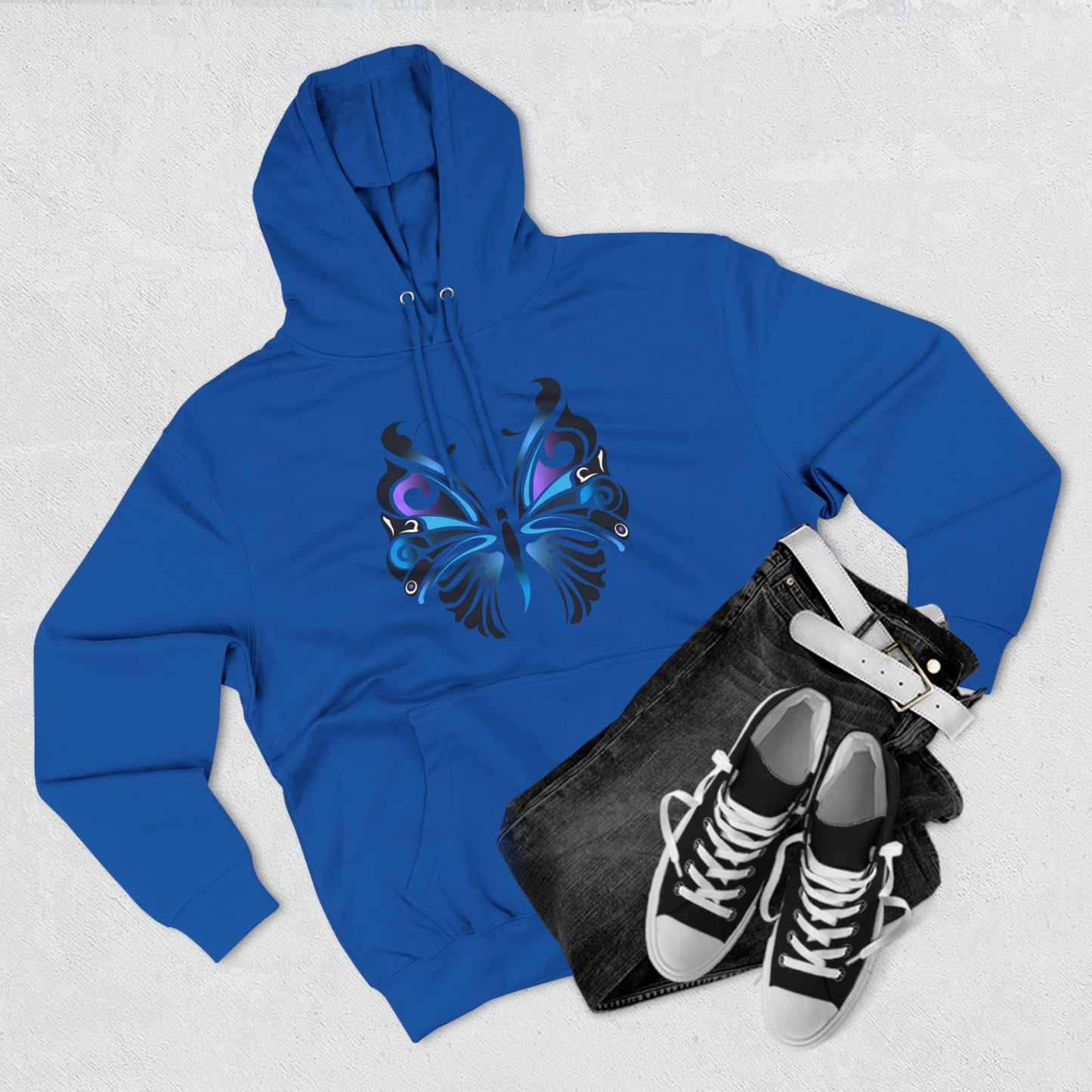 Butterfly Three-Panel Fleece Hoodie