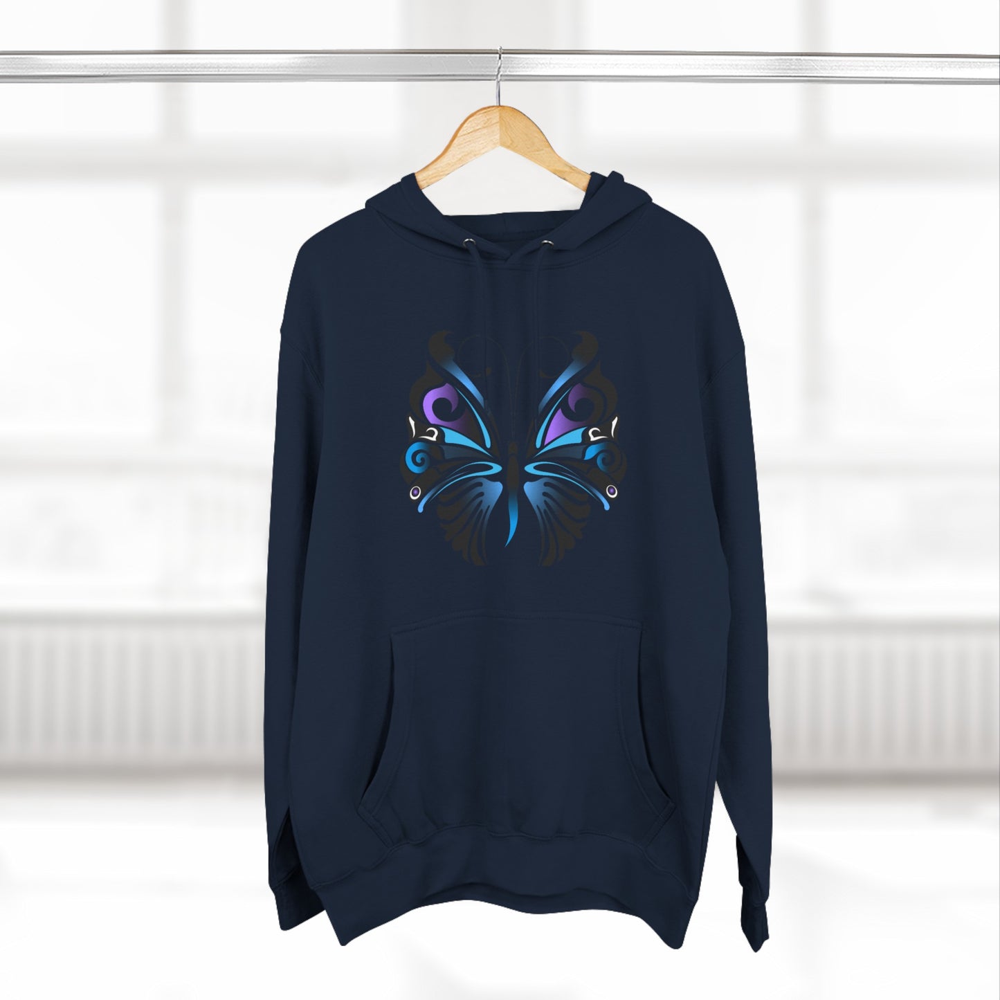 Butterfly Three-Panel Fleece Hoodie