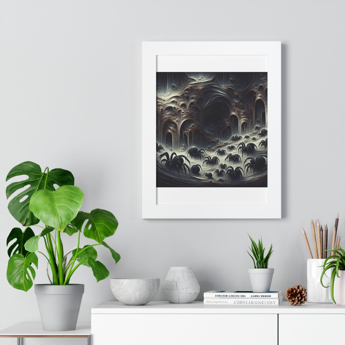 cavern of spiders Framed Vertical Poster