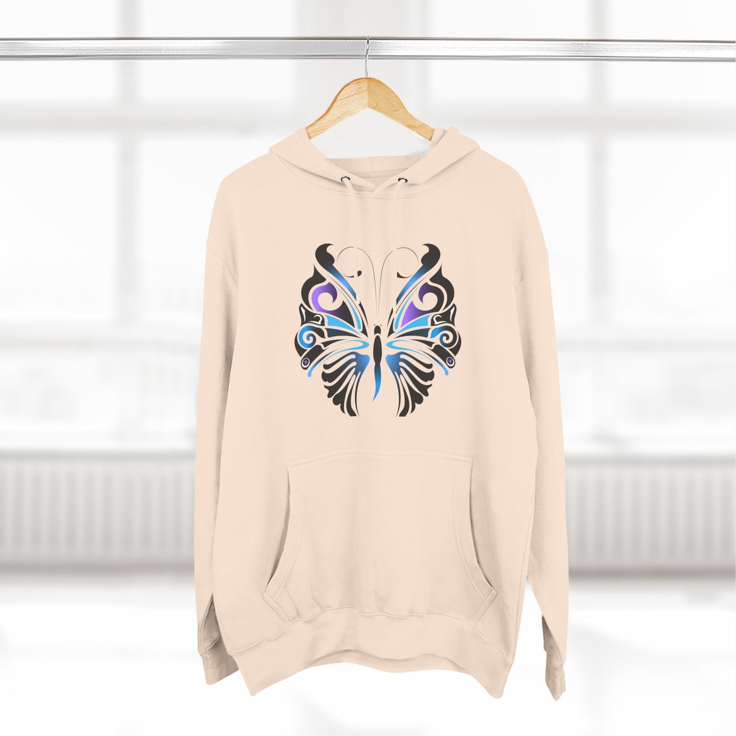 Butterfly Three-Panel Fleece Hoodie