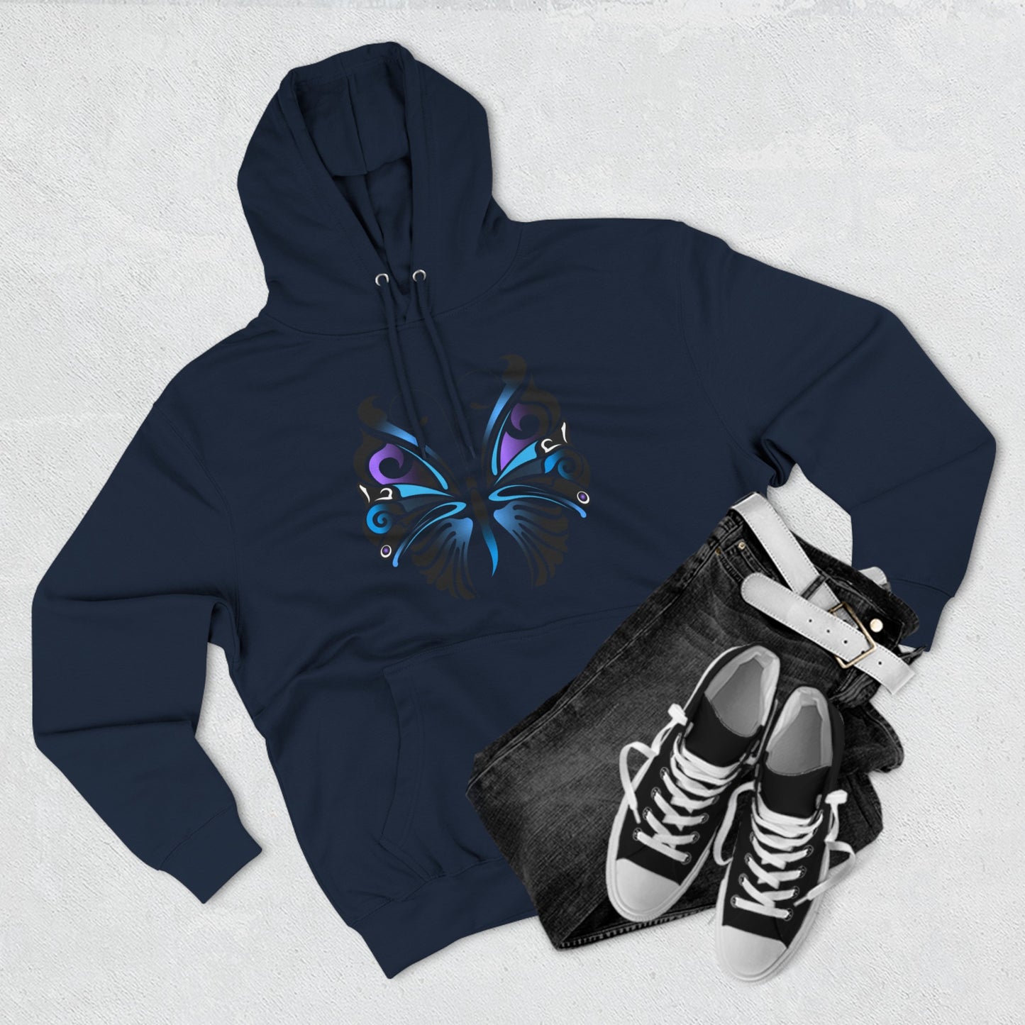 Butterfly Three-Panel Fleece Hoodie