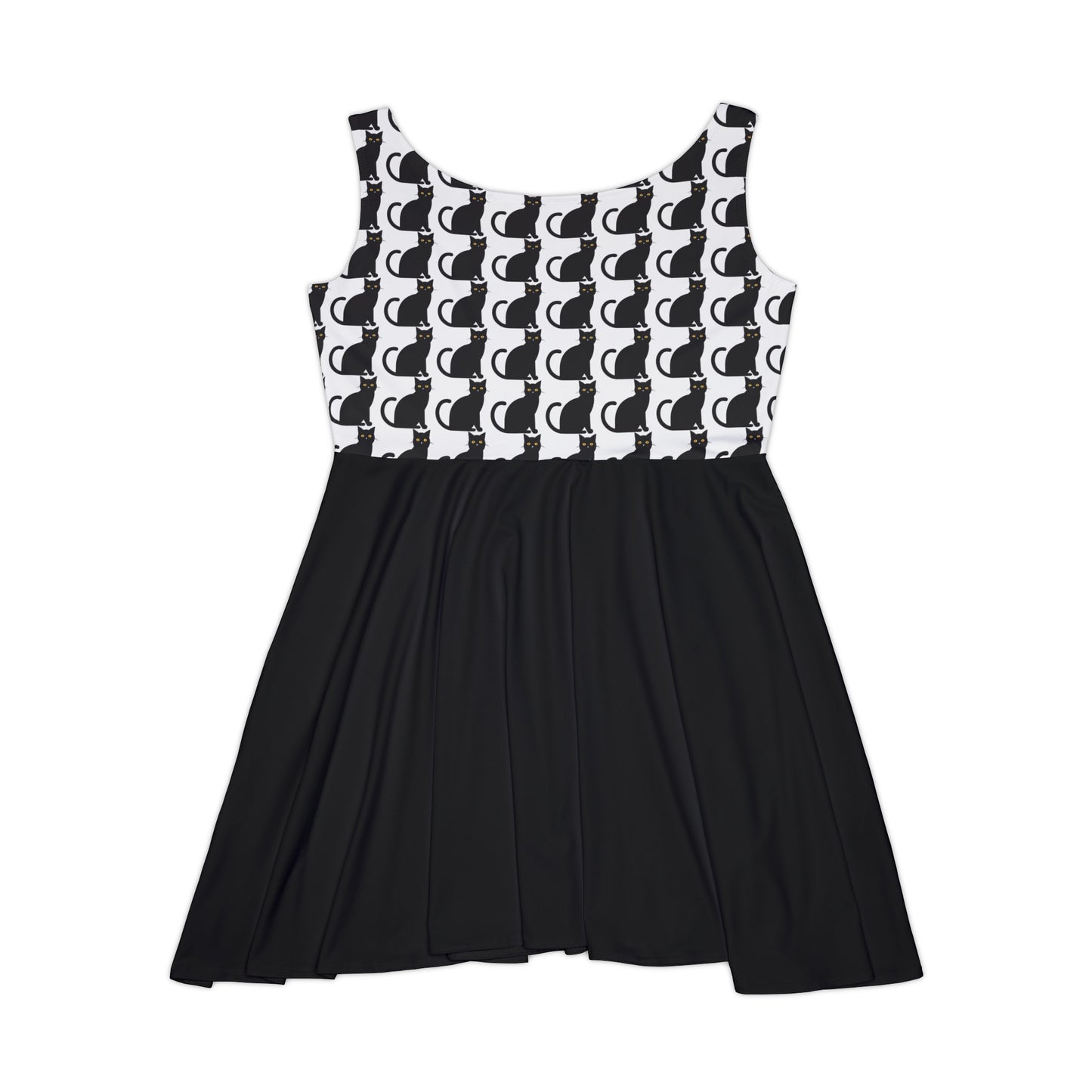 Black Cat Women's Skater Dress (AOP)