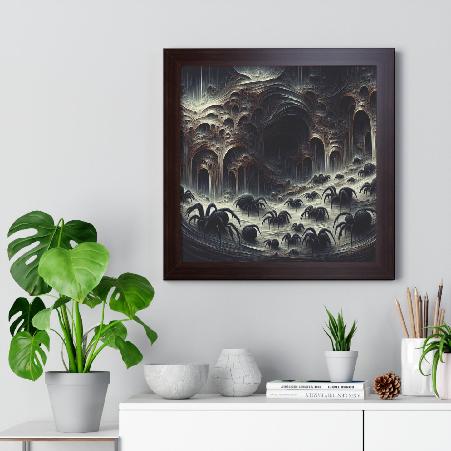 cavern of spiders Framed Vertical Poster