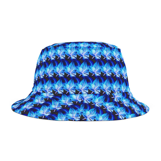 Blue Abstract Flower Bucket Hat (AOP)