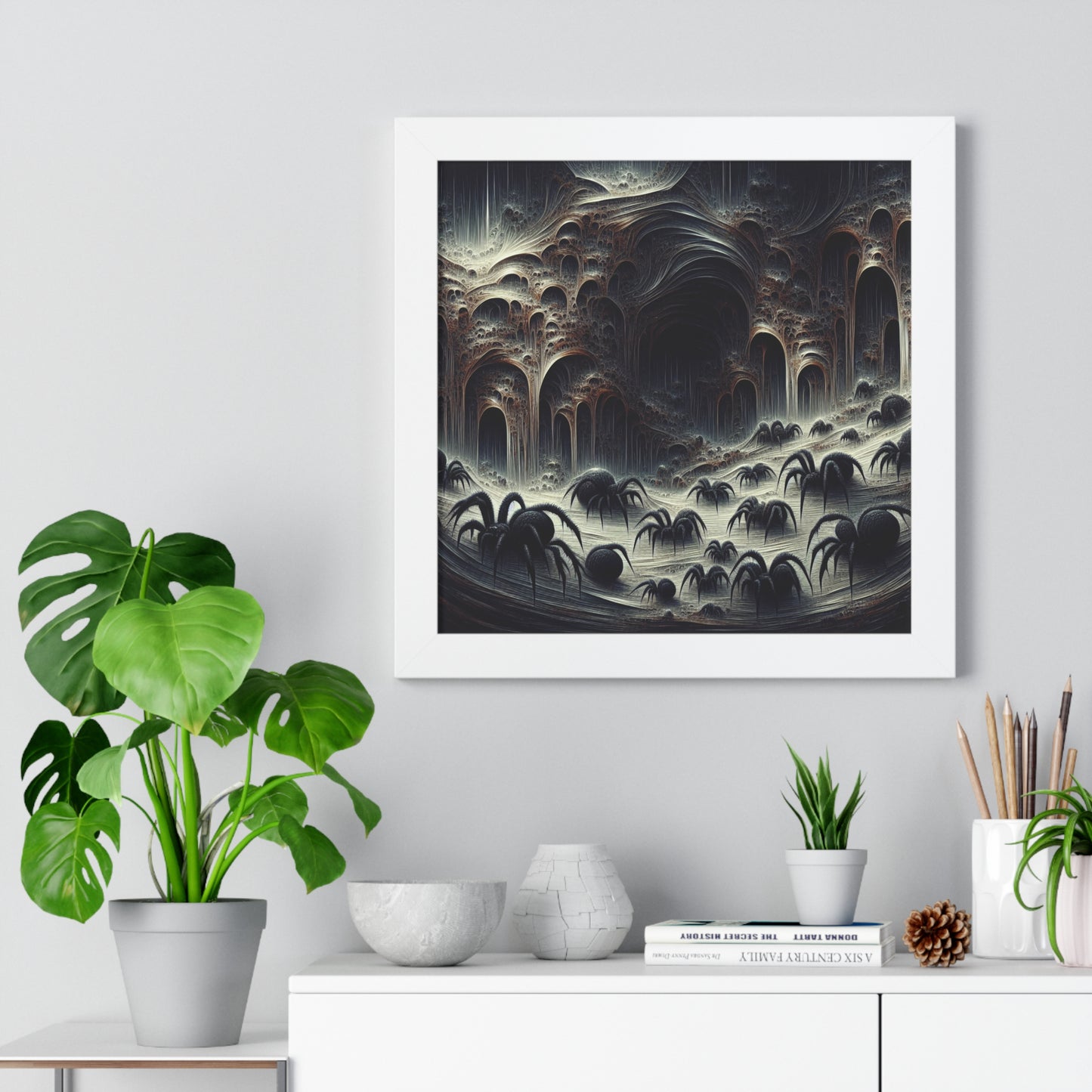 cavern of spiders Framed Vertical Poster