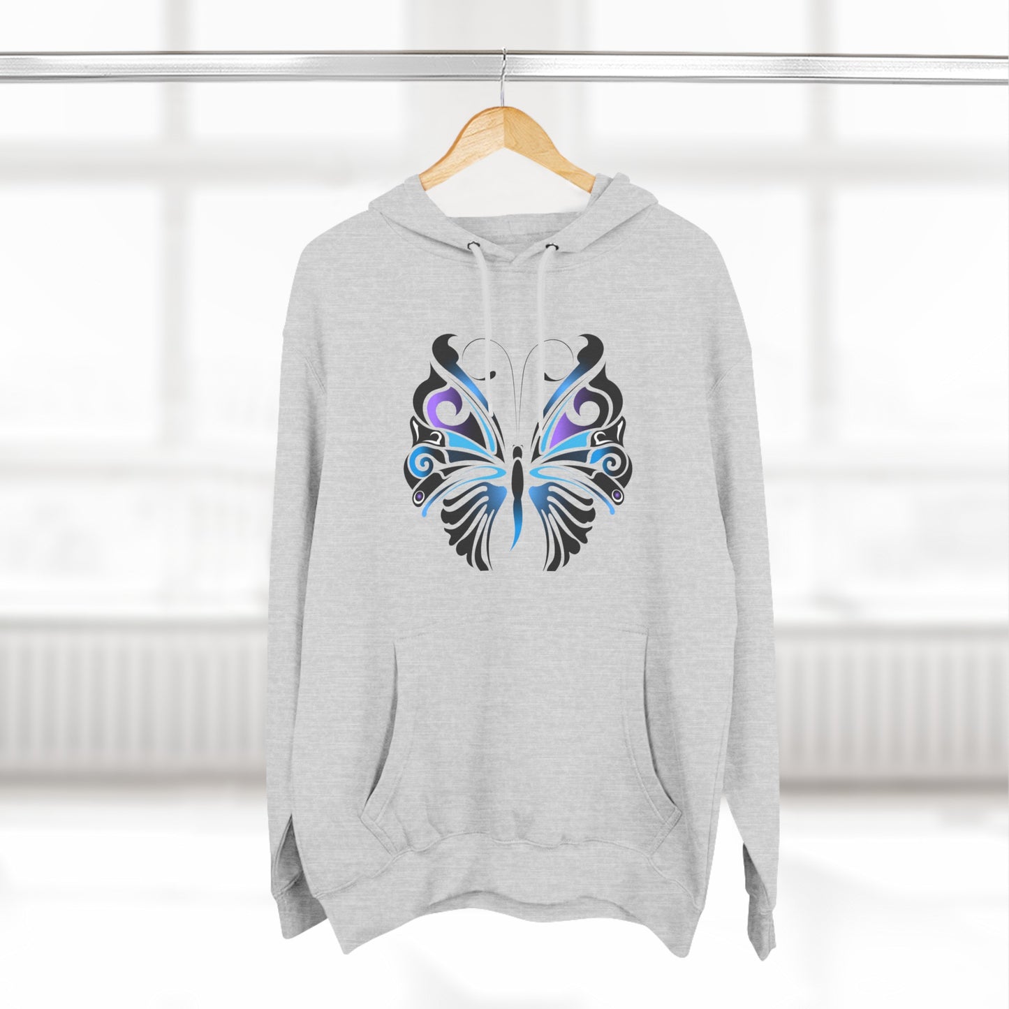 Butterfly Three-Panel Fleece Hoodie