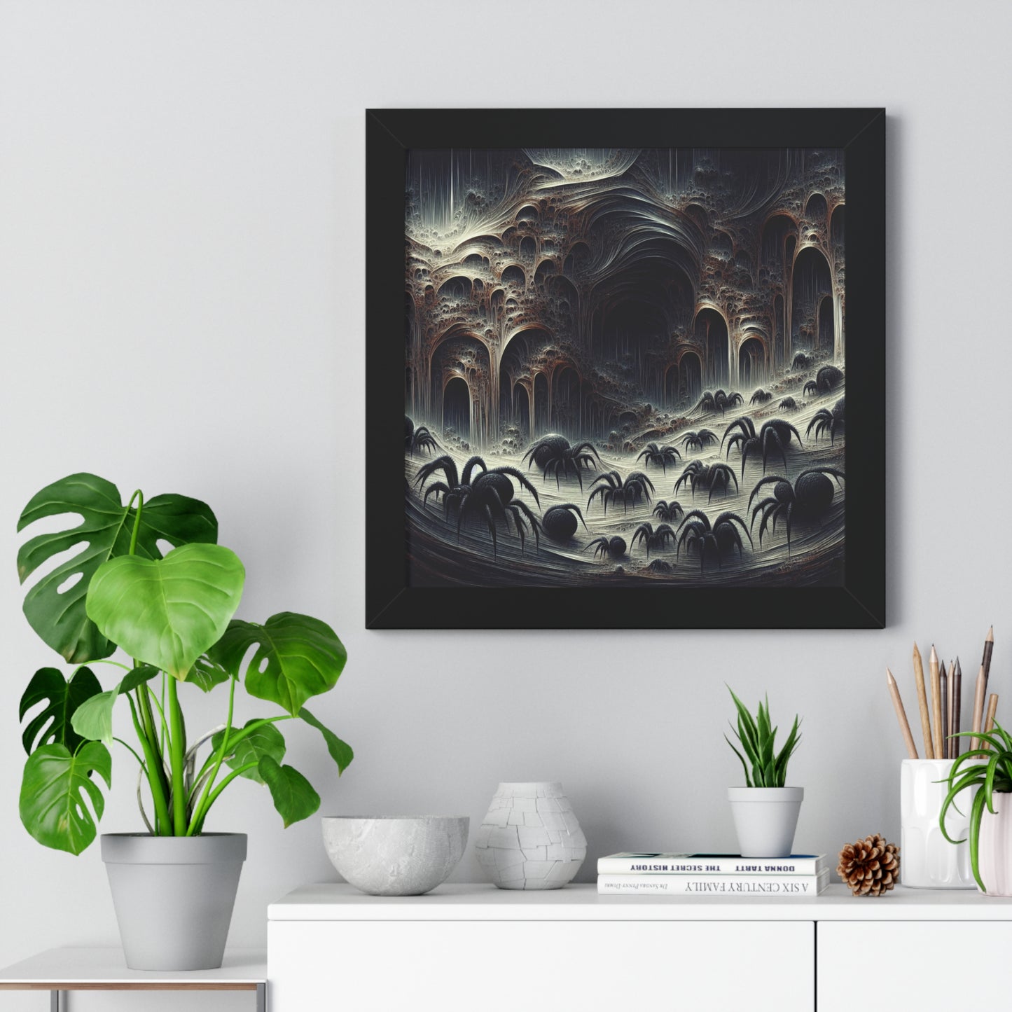 cavern of spiders Framed Vertical Poster